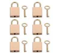 Ipetboom Lot de 6 set de Mini Cadenas Dorés avec Clés Cadenas Miniature en Alliage Métal Brillant Format Petit pour Paquet à Main Bagages Coffre à Trésors Boîte à Bijoux et Casier de