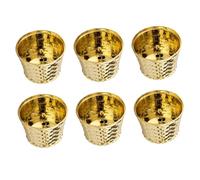 Ipetboom Lot de 6 Supports d'arbre de Noël Miniatures en Matériau Robuste Base Fixe Imitation Panier Tressé Doré 12 CM Support Stable pour Sapin de Noël de Bureau et Décoration