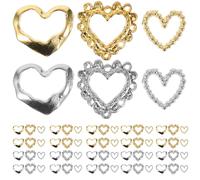 Ipetboom Lot De 60 Breloques Pour Ongles En Métal Creux Forme Cœur Petit, Décorations De Manucure Diy, Accessoires Nail Art Pour Femmes, Adapté Fêtes Et Usage Professionnel