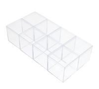 Ipetboom Lot de 8 Boîtes de Rangement pour Bijoux en Plastique Transparent Cubes en Acrylique 55 CM avec Couvercles Petits Contenants Empilables pour Organisation Maison et Atelier