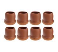 Ipetboom Lot de 8 Embouts de Pieds de Chaise en Silicone Marron Moyen Protections Silencieuses et Résistantes à l'usure Coupelles Rondes pour Protéger Parquet Carrelage et Vinyle Usage