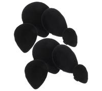 Ipetboom Lot de 8 Houppettes à Poudre Forme Goutte D’Eau Mini S M L Noires Applicateurs Double Usage Humide/Sec Éponges Réutilisables pour Maquillage Visage et Fixation du Teint