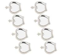 Ipetboom Lot de 8 Miroirs Adhésifs Couronne Argentés pour Décoration de Coque de Téléphone Diy, Autocollants Décoratifs avec Strass, Accessoires pour Smartphone Créatifs et