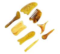 Ipetboom Lot de 8 Outils de Massage en Résine Naturelle Cou Épaules et Colonne Vertébrale Accessoires de Outil de Grattage à Main Relaxation Musculaire pour Thérapie à