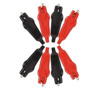 Ipetboom Lot de 8 Pinces Crocodiles Électriques Mini pour Tests de Circuits, Clips de Test Compacts Rouges et Noirs, Accessoires pour Multimètre et Diagnostic Automobile