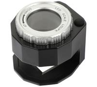 Ipetboom Loupe à Bijoux LED 30X en Verre Optique Mise au Point Réglable Lumière UV pour Identification Pierres Précieuses Portable et Légère Échelle de Mesure Intégrée Noir