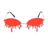 Ipetboom Lunettes de Soleil Amusantes Rouges Style Larmes pour Femmes, Accessoires de Fête Créatifs en PC et Métal, Faciles à Porter pour Festivals et Soirées Élégantes