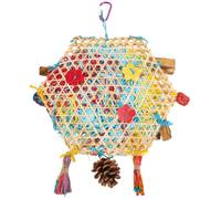Ipetboom Mâcher pour Perroquet Suspendu Boule Tressée en Bambou | Papier Tressé, Forme Sphérique, Usage Ludique, Réutilisable et Suspendu Couleur Aléatoire