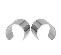 Ipetboom Manchettes D'oreille en Acier Inoxydable Argenté, Clip Non Percé, 2 Pièces, Style Chic et Sûr, pour Noël ou Bar, Boucles D'oreilles pour Hommes et Femmes