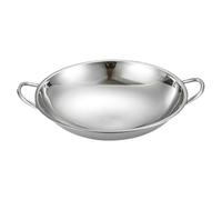 Ipetboom Marmite Acier Inoxydable à Fond Rond avec Double Poignée Poêle Polyvalente Antiadhésive Résistante Chaleur pour Cuisson Hot Pot et Poêle Sèche Ustensile pour Cuisine Domestique