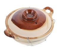 Ipetboom Marmite Cocotte 0,5L Petite Taille en Argile Brute, Poignée Simple, Surface Lisse Antiadhésive, Pot en Terre Cuite pour Usage Domestique, Cuisson sur Plaque, Style Aléatoire