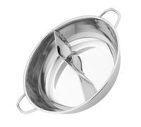 Ipetboom Marmite Double en Acier Inoxydable 34 CM avec Séparateur Poêle à Fondue Antiadhésive Cuisine Domestique et pour Repas à Deux Bouillons