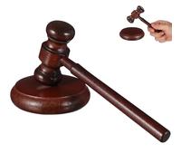Ipetboom Marteau de Juge en Bois Naturel Petit Maillet pour Tribunal et Vente aux Enchères Marteau de Tribunal Multifonctionnel pour Usage Éducatif et Cérémonial