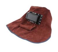 Ipetboom Masque de Soudeur en Cuir de Vachette Marron Casque de Faciale Résistant à la Chaleur Masque de Soudage Non Automatique Ventilation Accessoire Indispensable Couleur Aléatoire