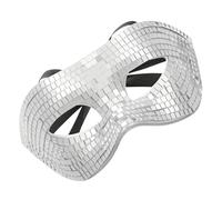 Ipetboom Masque Disco à Paillettes Argentées Demi-visage en Plastique Réfléchissant, Demi-masque Léger pour Bal Masqué et Fête Costumée Adulte, Accessoire Carnaval et Soirée Dj