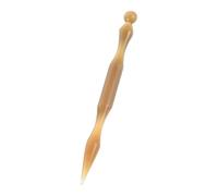 Ipetboom Massage Pen Corne de Bœuf Naturelle Double Tête Outil Portable de Massage Acupression pour Corps Visage et Oreilles Stylo Multifonction pour Points de Pression et Réflexologie