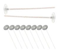 Ipetboom Mèches de Bougie en Coton 9 Cm avec Base Métal, Lot de 10 Pièces pour Fabrication Bougies Parfumées DIY, Compatibles Bougies Soja et Artisanales, Loisirs Créatifs et Ambiance