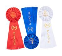 Ipetboom Médaille de Compétition Sport avec Ruban aux Trois Couleurs Rouge Blanc Bleu, Lot de 3 Pièces, Médailles de Championnat pour Participants, Récompenses Athlétisme, Cérémonie Sportive et Fête