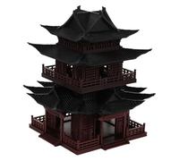 Ipetboom Micro Landscape Ornament Vintage Pavilion Sculpture Miniature Asian Garden Statue for Aquarium Bonsai and Desktop Decor Elegant Retro Design for Home and Office