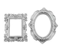 Ipetboom Mini Cadres Photo Vintage Argentés 2 Pcs Accessoires Photo Portables pour Manucure Boucles D’Oreilles et Décoration Rétro DIY pour Bureau et Maison