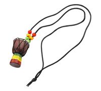Ipetboom Mini Djembé Bois Pendentif Instrument De Musique Bijou Tambour à Main Collier Décoratif Breloque Djembé Africain Objet Suspendu Unique
