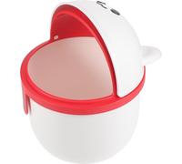 Ipetboom Mini Poubelle de Bureau Blanche avec Clapet Petit Conteneur à Déchets Décoratif de Lapin Rangement Pratique pour Bureau et Maison Corbeille de Table Compacte pour Petits