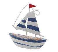 Ipetboom Modèle de Voilier Bois Miniature Bleu Décoration Nautique Rustique pour Fêtes de Graduation et Cake Topper Bord de Mer