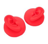 Ipetboom Modèle D'oreilles en Silicone Souple Lot de 2 Rouge pour Entraînement Piercing Oreille et Présentoir à Bijoux, Mannequin Réaliste pour Pratique et Exposition en Soins
