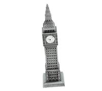 Ipetboom Modèle en Métal Big Ben Londres, Statue D’Architecture Argentée, Maquette Architecturale Déco D’intérieur, Ornement De Bureau Et Maison, Sculpture Bâtiment Alliage Classique