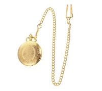 Ipetboom Montre de Poche Montres Ancien Hommes pour Poche Vintage Classique Collier gravé Or Montre à Quartz Montre Gousset mécanique Vintage Alliage Golden