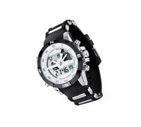 Ipetboom Montre Numérique Étanche pour Chronographe à Affichage Double Quartz Élégant avec Alarme Et Lumière LED Modèle Sportif Silicone Blanc