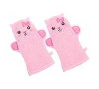 Ipetboom Moufles De Bain Pour Chatons Animaux Adorables 2 Pièces Grosse Taille Exfoliation Corporelle Bain Bébé Rose 04 Motif Portable Pour Usage Quotidien