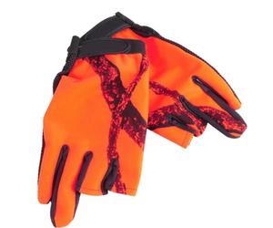 Ipetboom Moufles de Pêche à Trois Doigts, Antidérapants, Respirants, Orange | Polyester, Spandex et Caoutchouc, Paume à Points, pour Vélo, Bateau, Conduite