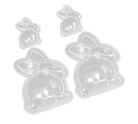 Ipetboom Moule à Chocolat en Plastique 4 Pcs Forme Lapin de Pâques pour Pâtisserie Maison Diy, Moule à Biscuits et Gâteau, Accessoires Cuisson Festifs pour Desserts et Confiseries