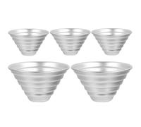 Ipetboom Moule à Pâtisserie en Alliage d'Aluminium Antiadhésif Lot de 5 Mini Moules à Pudding et Muffins Multifonctions Résistant Haute Température Pâtisserie Maison et Professionnelle