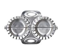 Ipetboom Moule à Raviolis en Acier Inoxydable 304 Outil Double Face pour Fabriquer des Raviolis Presse Rapide Argenté Ustensile la Cuisine Maison et Restaurant Fabrication Pâte Facile