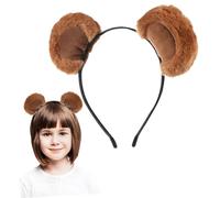 Ipetboom Oreilles De Café Le Bandeau Oreilles Et Cornes D'animaux En Peluche Bandeaux Adultes Velu Couleur Cosplay Lionceau Coiffe De Cosplay D'animaux Flou Accessoires D'ours Café En Tissu
