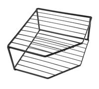 Ipetboom Organisateur D’Angle pour Casseroles et Poêles Noir Support Métallique Double Niveau 12 CM Étagère Cuisine Multi-Usage pour Placard Plan de Travail et Évier Rangement Pratique