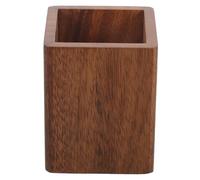 Ipetboom Organisateur Maquillage en Bois De Noyer Foncé, Pot à Pinceaux Compact, Rangement Maquillage Multifonction, Accessoire Bureau Femme, pour Coiffeuse Et Salle De Bain