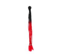Ipetboom Ornement Queue de Cheval Tressée Noire et Rouge, Fausse Tresse Décorative pour Casque de Moto, Accessoire Queue de Cheval Colorée, Décoration Casque Pratique et Solide, Postiche