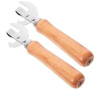 Ipetboom Ouvre-boîte Manuel Multifonction en Acier Inoxydable avec Poignée en Bois, Lot de 2, Pratique et Résistant à L'usure, Petit Ouvre-bouteille pour Bière Cuisine, Accessoire Cuisine