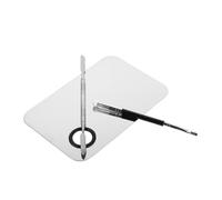 Ipetboom Palette Maquillage Acier Inoxydable 1 Set avec Pinceau Double Extrémité et Spatule Ergonomique pour Fond Teint et Studio
