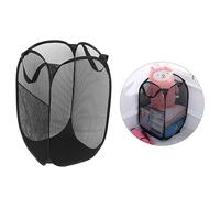 Ipetboom Panier à Linge Pliable en Fil d'Acier Panier de Rangement pour Vêtements 2 Poignées pour Salle de Bain et Chambre Noir