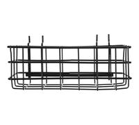 Ipetboom Panier Métallique Noir pour Panneau Perforé 25 Trous Panier de Rangement Mural Compact en Fil Métallique Organiseur Suspendu pour Établi Garage et Atelier Kit D’Organisation