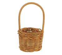 Ipetboom Panier Tissé Rotin Mini Rond pour Décoration Maison Rangement Fleurs et Pique Naturel Robuste et Sûr Support Floral et Corbeille Dornement Polyvalente