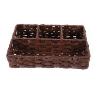 Ipetboom Panier Tressé Imitation Rotin Compartiments Rangement Maison Multifonction pour Cuisine Salle de Bain et Bureau Corbeille Vannerie Tressée