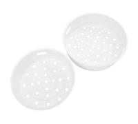 Ipetboom Panier Vapeur en Plastique Blanc 2 Pièces pour Cuiseur Vapeur Domestique, Capacité 3l et 5l, Facile à Nettoyer, Accessoires Multifonctions pour Fruits de Mer et Bœuf Cuisine