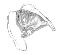 Ipetboom Paquet à Dos à Cordon en Nylon Argenté, Pliable et Imperméable, Grosse Capacité, Léger pour Sorties Sportives et Usage Quotidien Femme