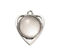 Ipetboom Paquet de 2 Plateau à Pendentif DIY Rétro Argent Ancien Trays Cœur et Rond pour Création de Bijoux avec Cabochons Verre Kit de Pendentifs pour Artisanat et Fabrication de Bijoux