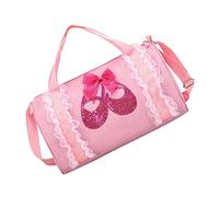Ipetboom Paquet De Danse pour Fille Paquet à Bandoulière Garçon Et Filles Rose Motifs Pantoufles Brodés Et Réglable pour Ballet Danse Classique Et Activités Artistiques